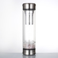 Großhandel Premium-Farbedelsteine ​​Kristall doppelwandige Glas-Wasser-Infuser-Flasche